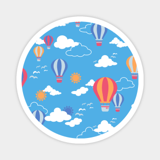 Hot Air Balloon in the Blue Sky Pattern Magnet